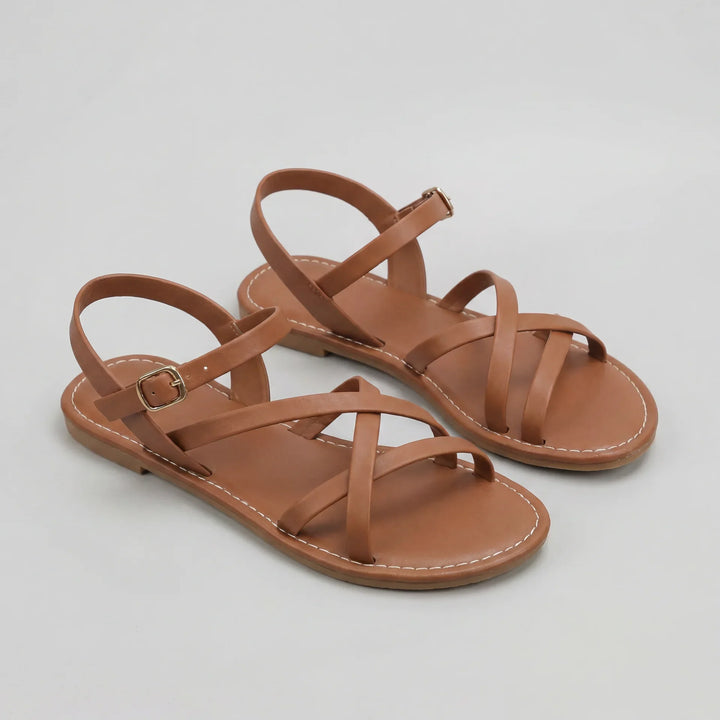 Mia | Damen Crisscross Flache Sandalen
